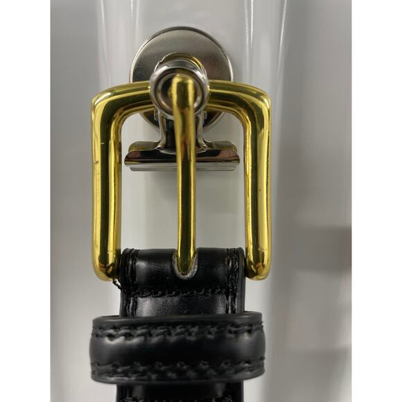 Mens Black Belt with Brass tone buckle 2XL - Picture 1 of 4